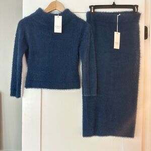 Vici Navy Cowl Neck Sweater Set